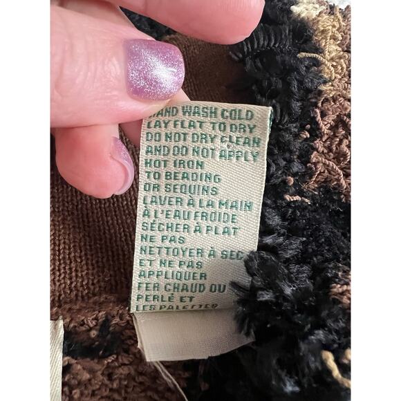 DESIGN OPTIONS BY PHILIP & JANE GORDON Fringe Terry Leopard Sweater Cardigan - Picture 8 of 10